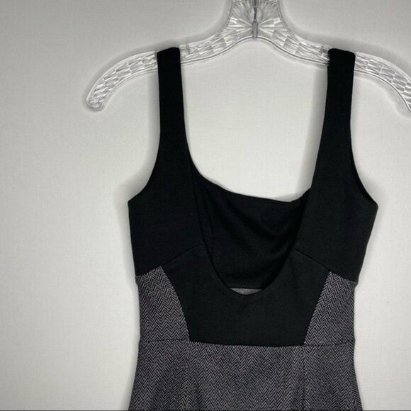 Aqua Black White Chevron Sleeveless Bodycon Career Casual‎ Dress Made in USA M - Picture 6 of 8